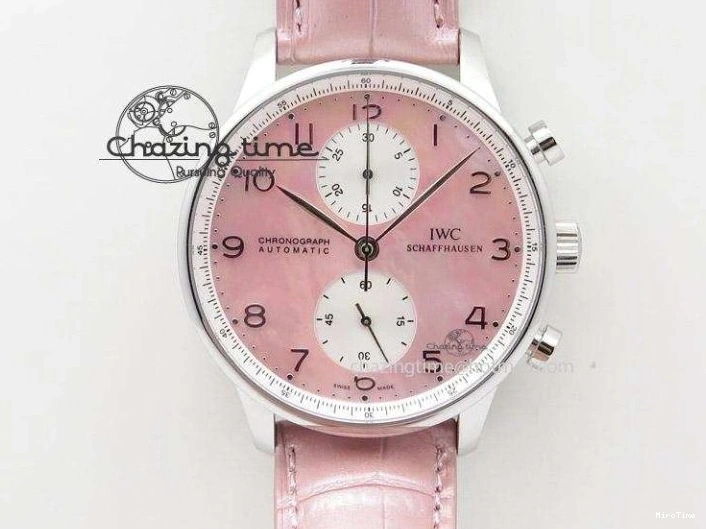 MIROTIME 0418 Portuguese Chrono RG IW371480 ZF 1:1 Best Edition White Dial On Brown Leather Strap A7750 V HighPerformance 7266